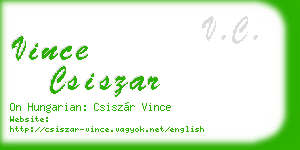 vince csiszar business card
